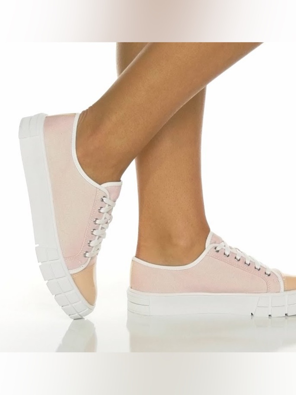 Paolo Pink Lotus / Fab Kalaia Sneakers with Cream Patent Toe